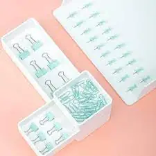 Set escritorio Pastel (clips, pins, doble clips) verde - Imagen 2