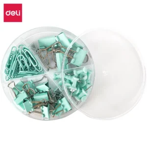 Set escritorio Pastel (clips, pins, doble clips) verde