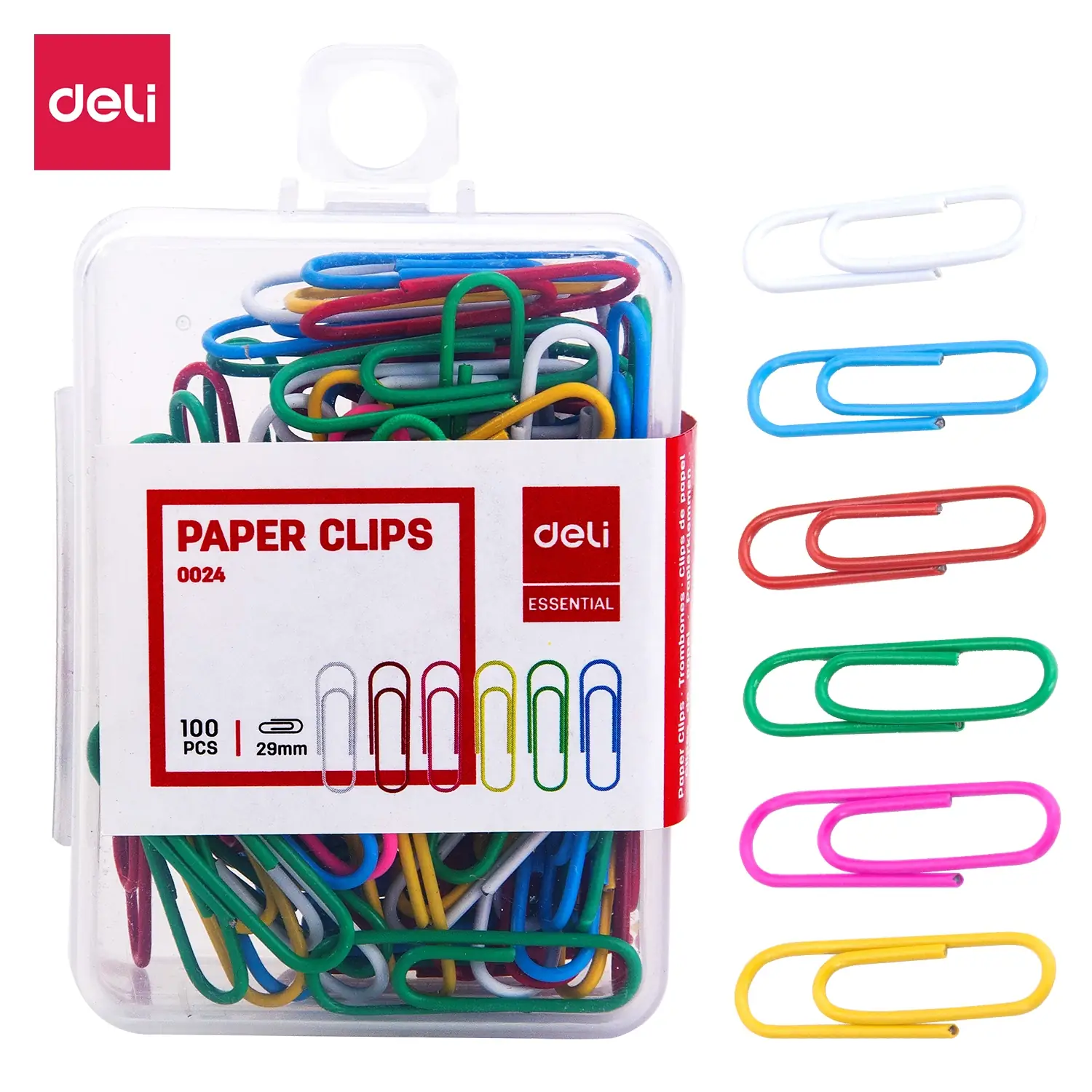 Clips Essential 29 mm 100pcs # 3 Box Colores Surtidos