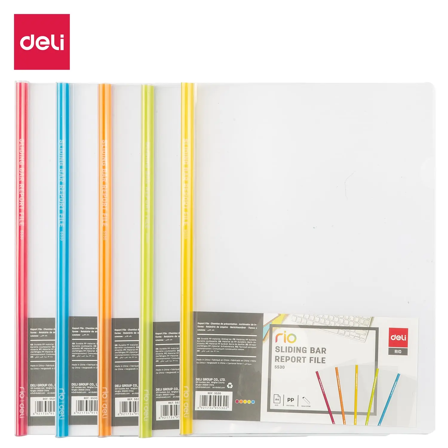 Carpeta de presentacion A4 Start Slide Bar PP cristal - 5uds