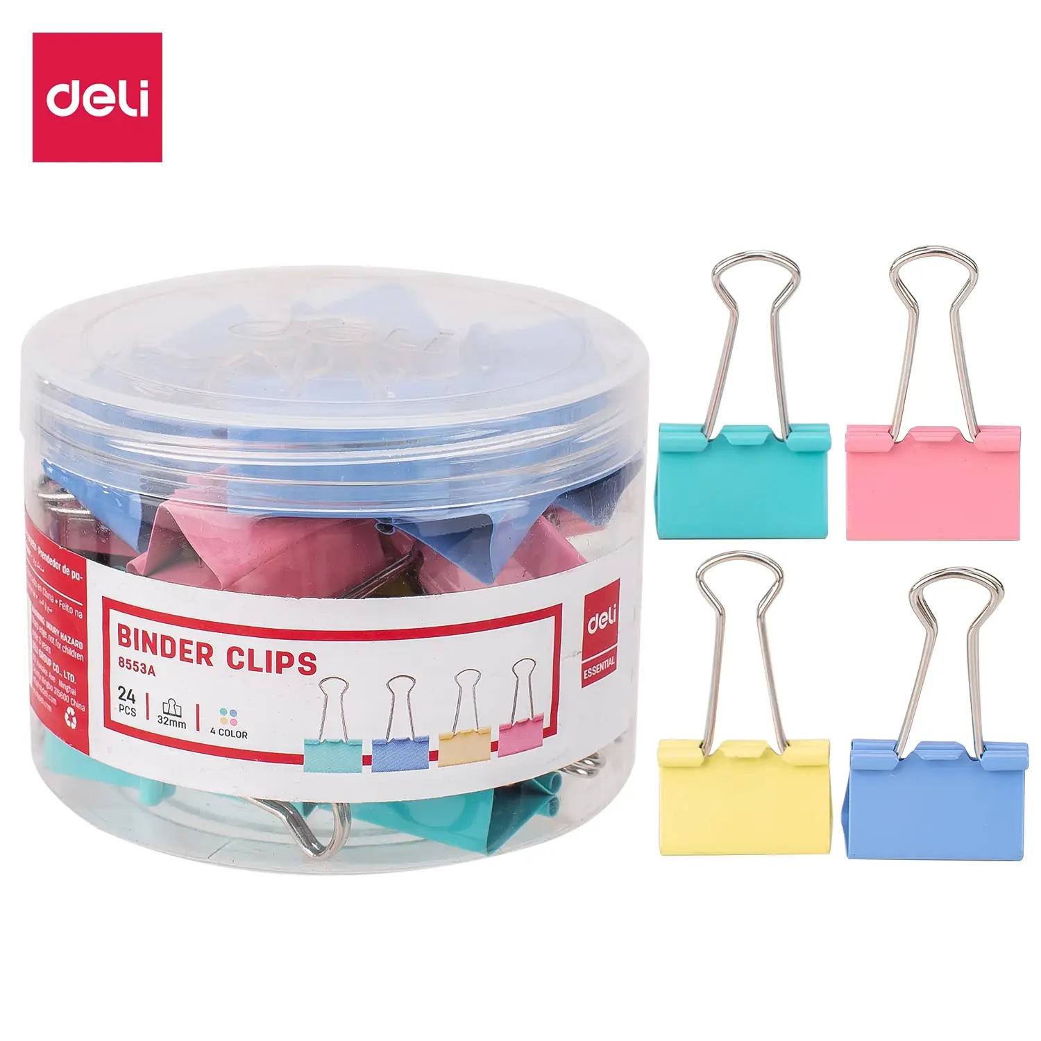 Clip Doble Pastel 32mm