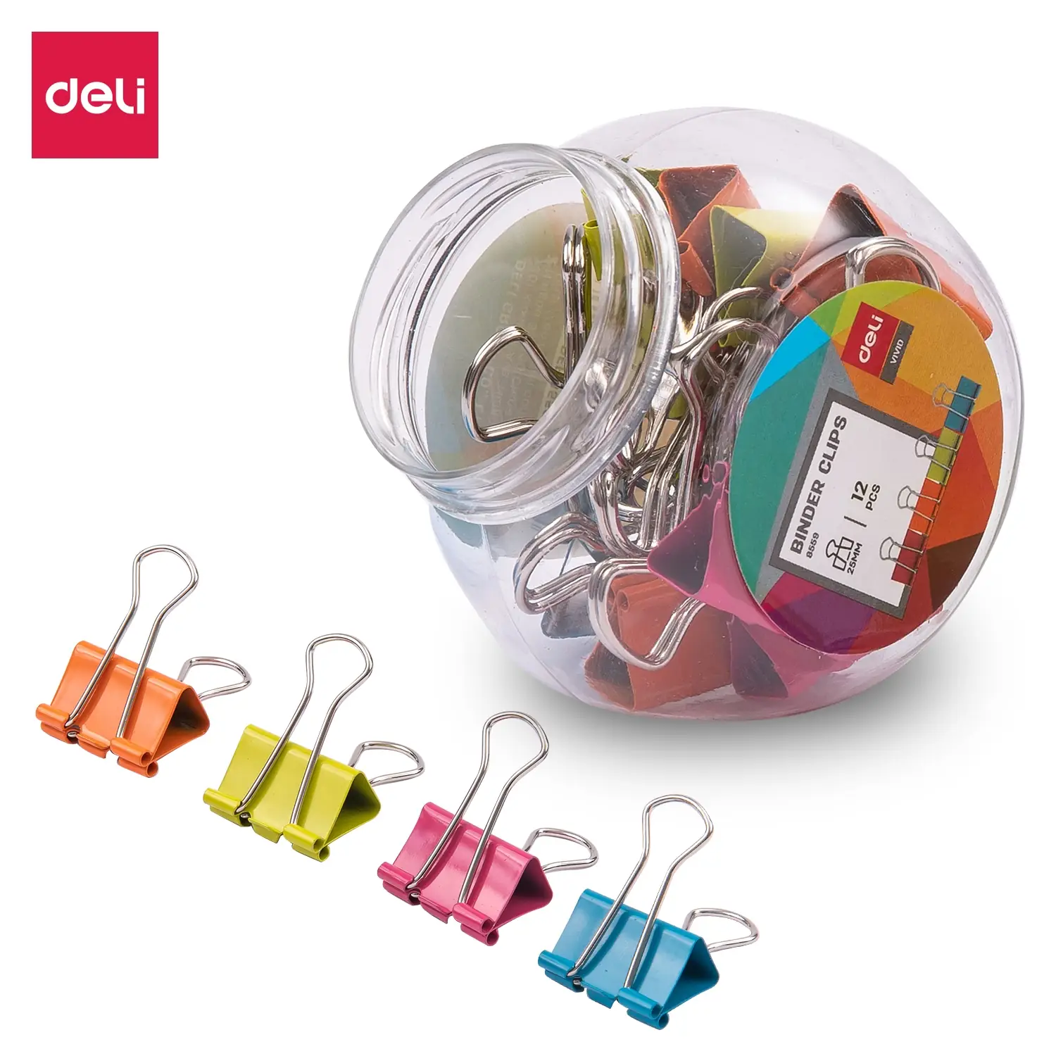 Clip Doble Vivid 25mm Pote 12 pcs - Imagen 3