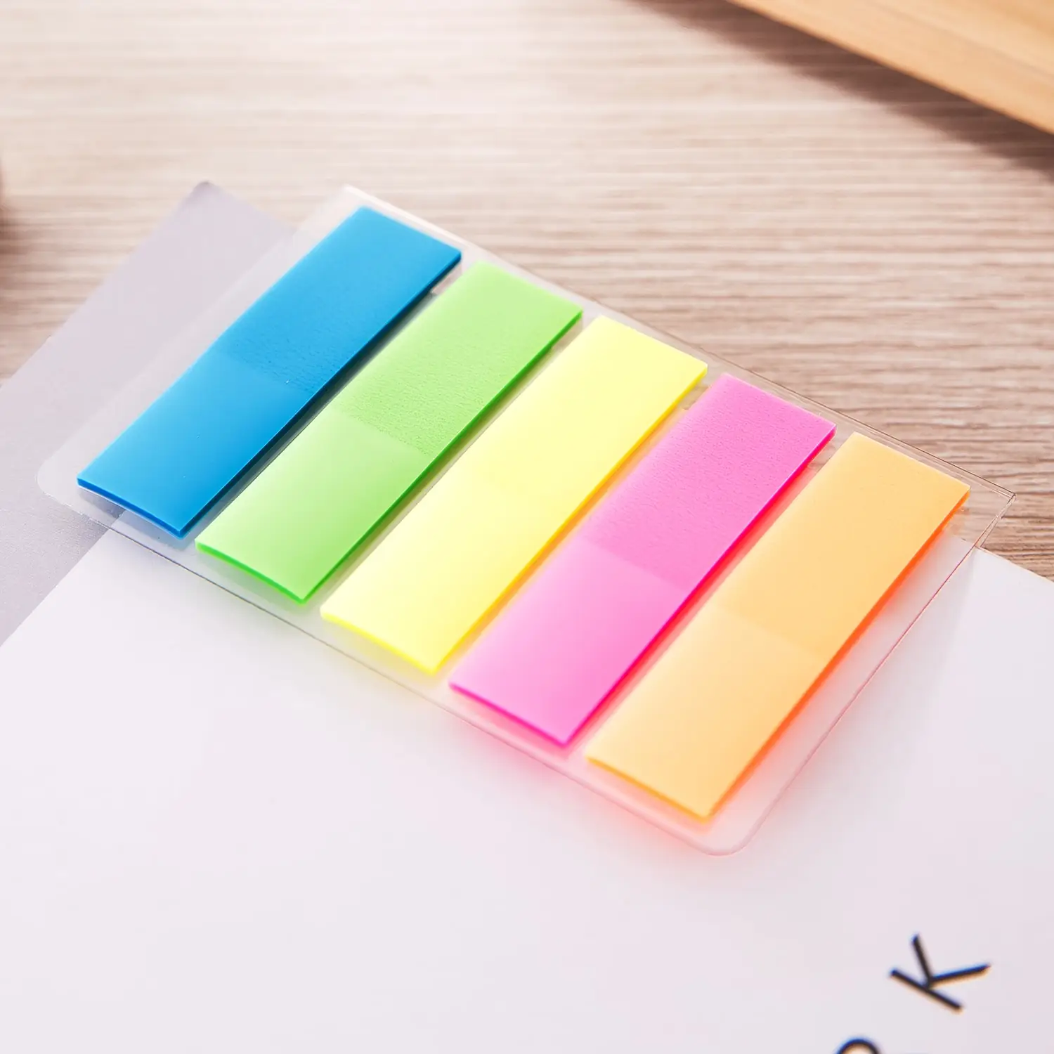 Banderitas autoadhesivas tiras de papel 44 x 12 mm - 5 colores - Imagen 3