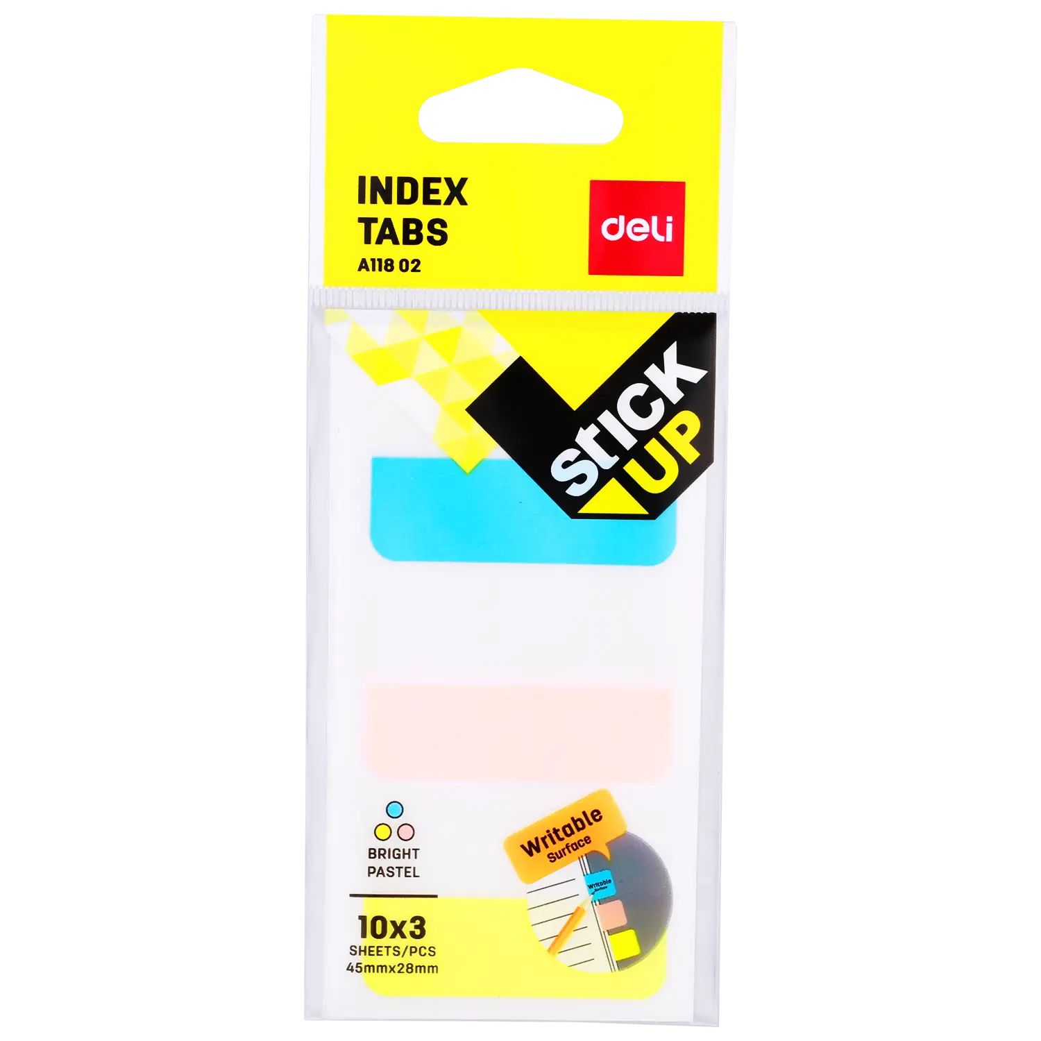 Banderitas Autoadhesivas hojas plástico + Papel 45 x 28 mm - 3 colores