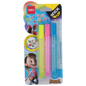 Adhesivo Glitter Neon 12 ml Blister x 3