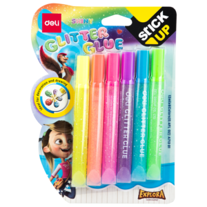 Adhesivo Glitter Neon 12 ml Blister x 6