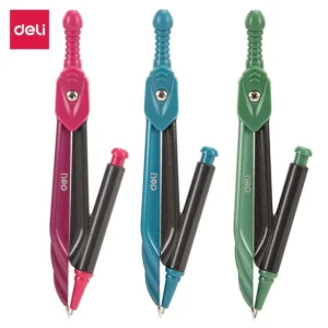 Compás Orbit Metal Zamak con portaminas, Estuche con minas, Estuche