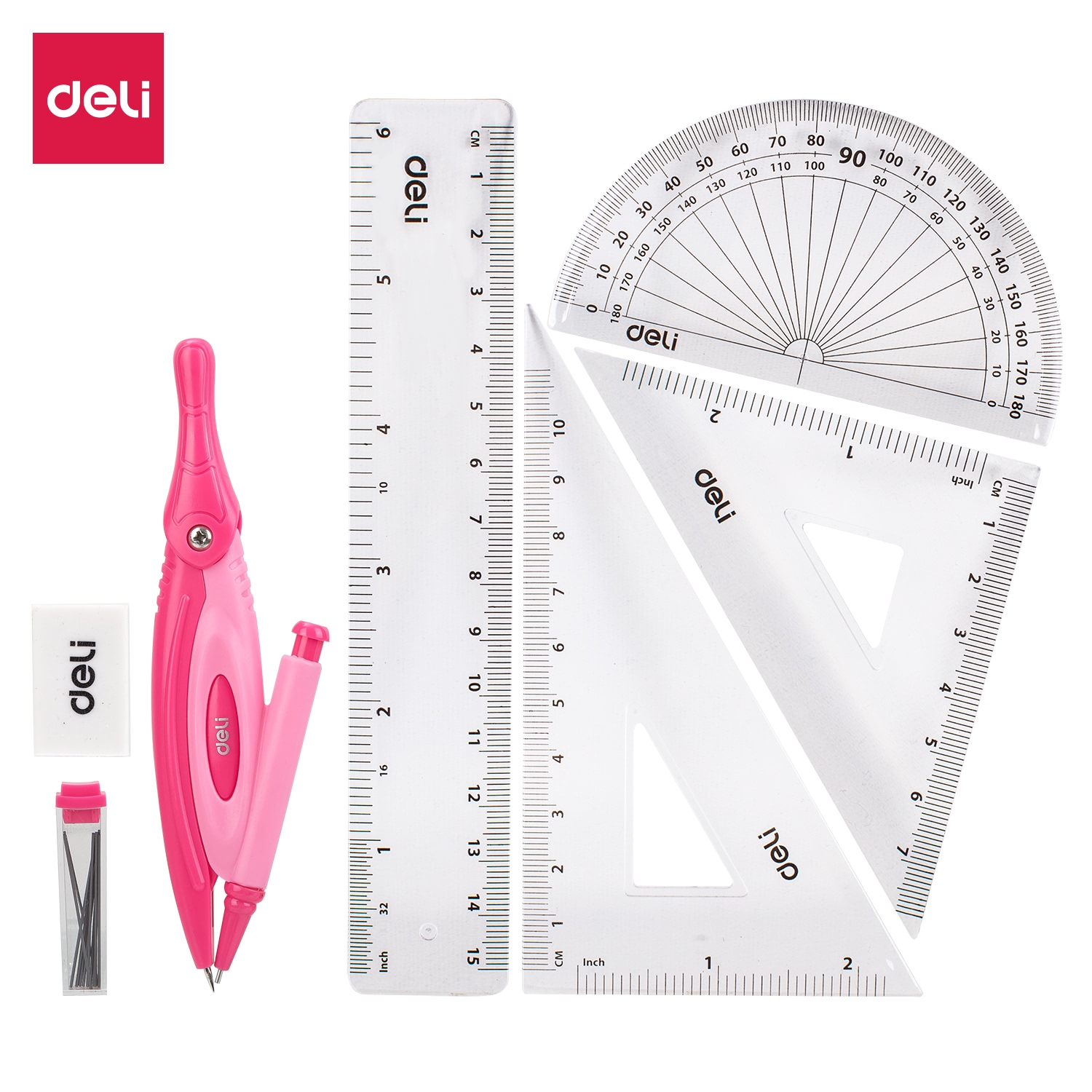 Set de Geometria con compas Pioneer 7 pcs
