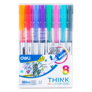 Bolígrafo Roller THINK 0,5mm Estuche 8 colores