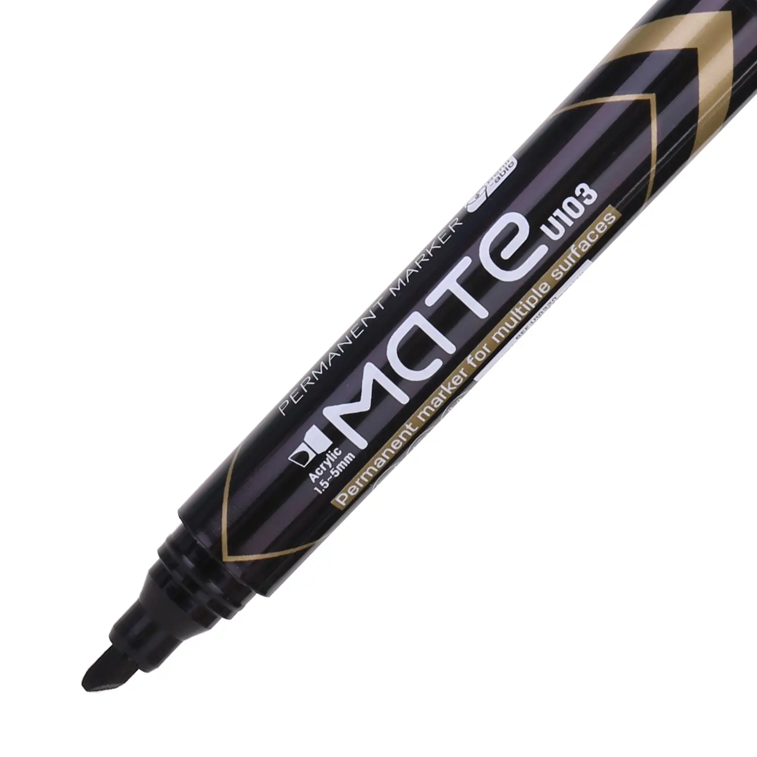 Marcador Permanente Mate punta biselada Negro - Imagen 3