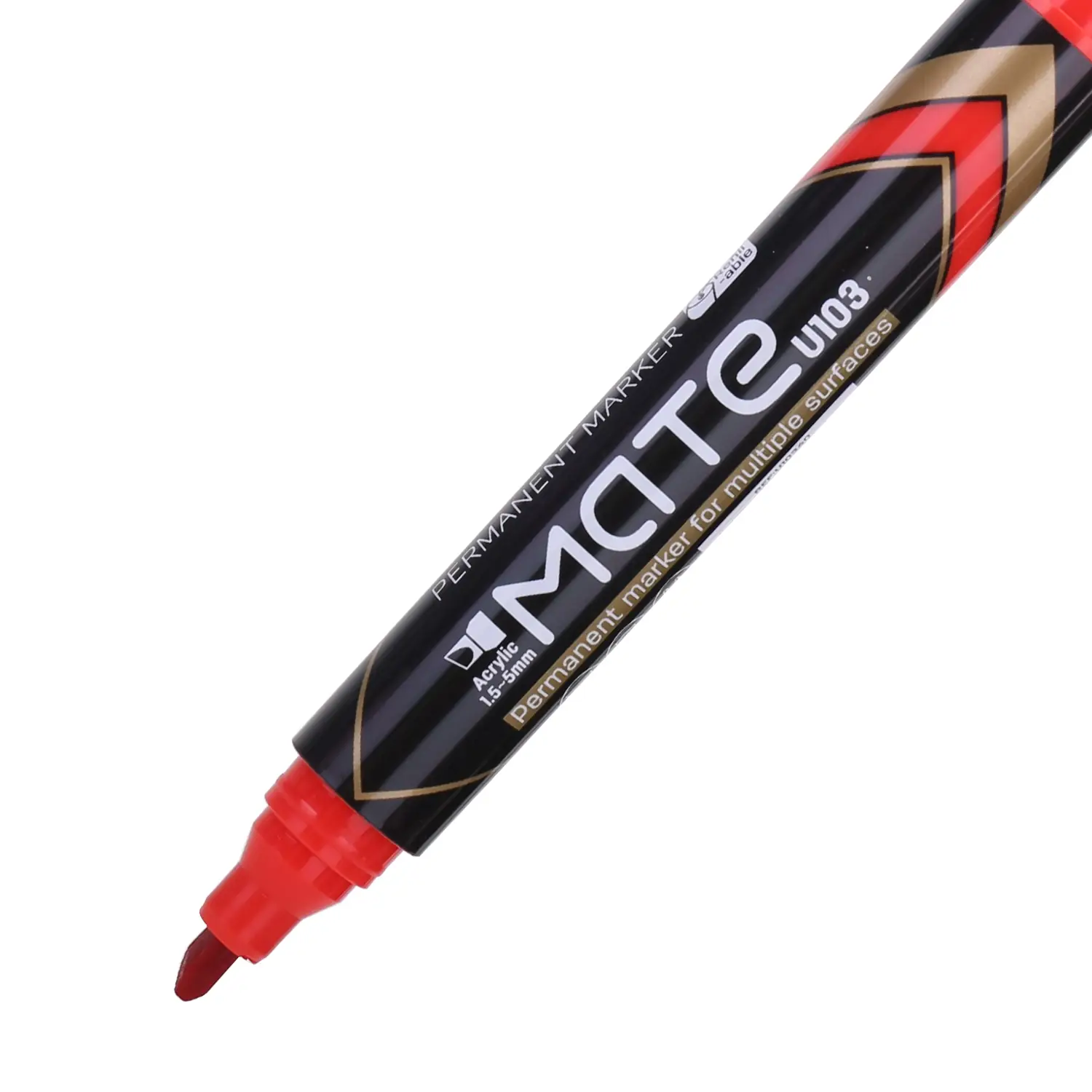 Marcador Permanente Mate punta biselada Rojo - Imagen 4