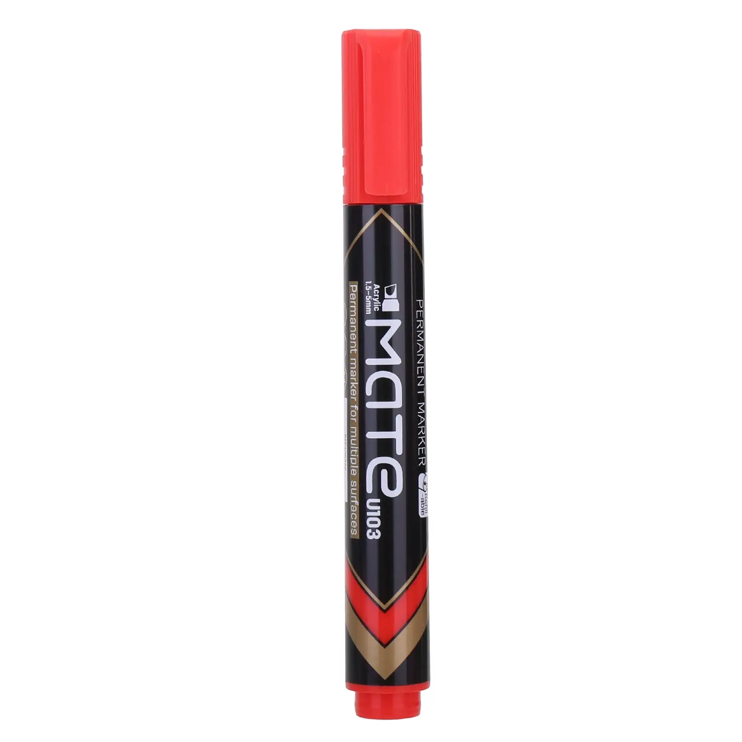 Marcador Permanente Mate punta biselada Rojo