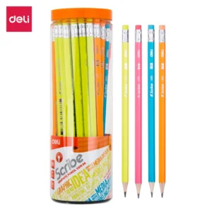 Lapiz Negro Grafito Scribe 2B con goma- Tubo 50 uds.