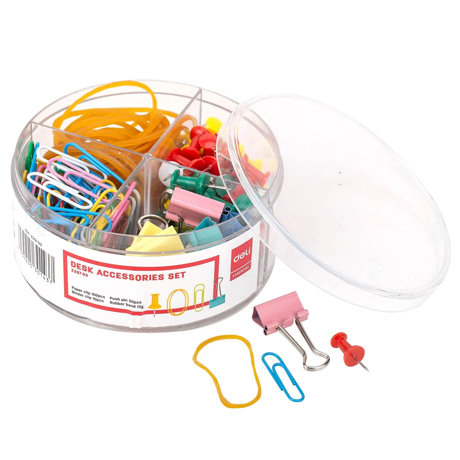 Set Escritorio Vivid (Clips, Pins, bandas elasticas, doble clips ) - Imagen 3