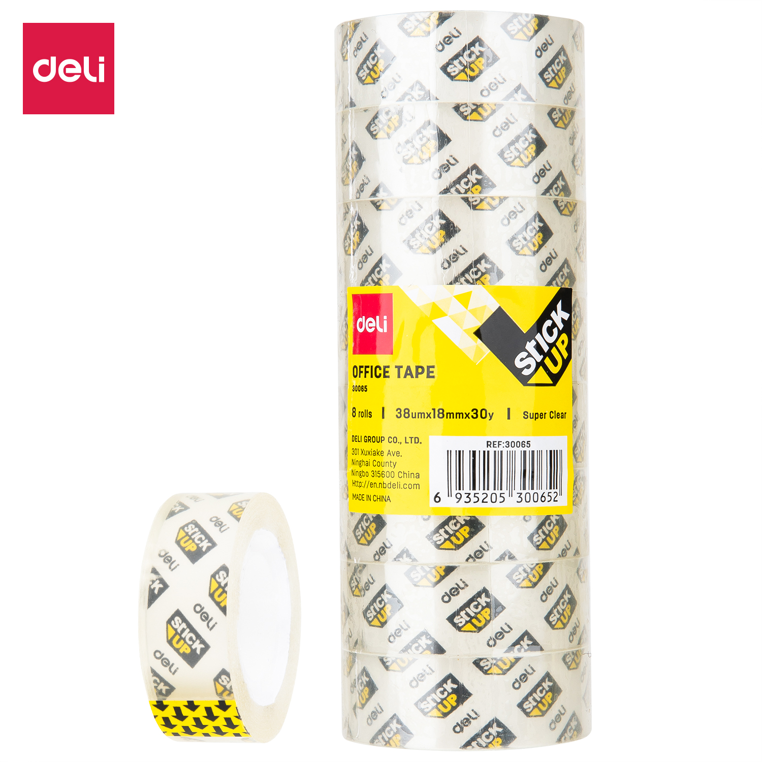 Cinta Adhesiva Super Cristal 18mm x 27mts TUBO x 8