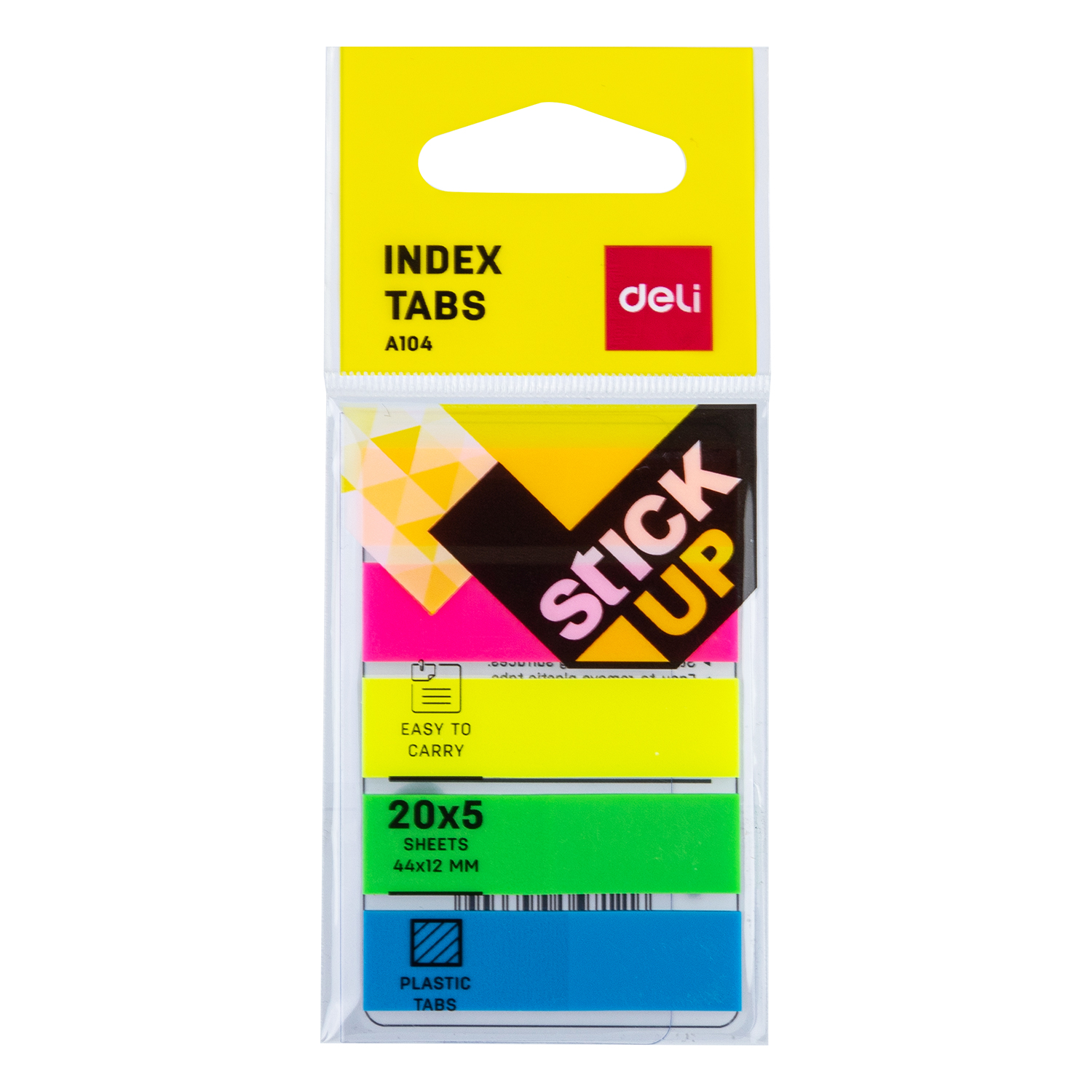 Banderitas autoadhesivas tiras de papel 44 x 12 mm - 5 colores
